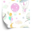 Tapeta Balony Na Tle Kolorowych Gwiazdek