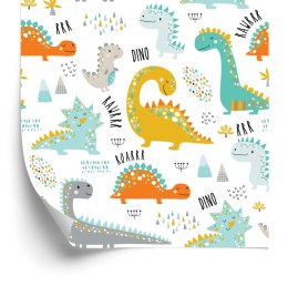 Tapeta Dla Dzieci Kolorowe Dinozaury, Góry, Natura