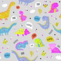 Tapeta Dla Dzieci Kolorowe Dinozaury Kwiaty Natura