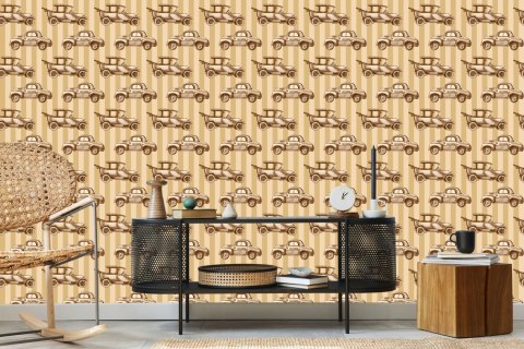 Tapeta Dla Dzieci - Samochody W Stylu Retro