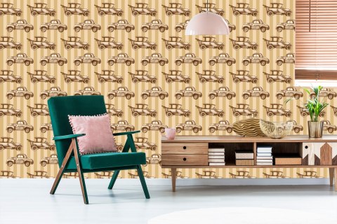 Tapeta Dla Dzieci - Samochody W Stylu Retro