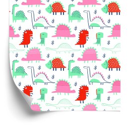 Tapeta Do Pokoju Dziecka Kolorowe Dinozaury Liście