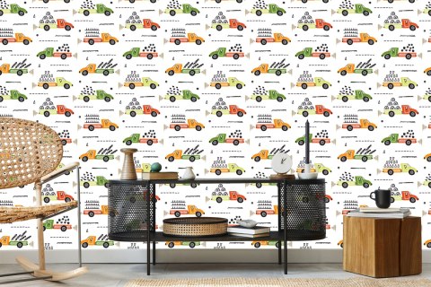 Tapeta Drzewa Samochody Ciężarowe, Pokój Dziecięcy