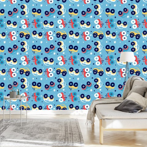 Tapeta Kolorowe Auta, Gwiazdki, Do Pokoju Dziecka