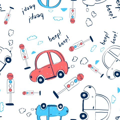 Tapeta Samochody, Auta, Chmurki, Do Pokoju Dziecka