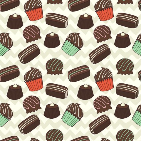 Tapeta Babeczki Na Tle Zygzaków