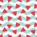 Tapeta Dla Dzieci - Arbuzy Na Biało - Turkusowym Tle