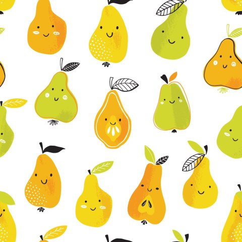 Tapeta Dla Dzieci - Kolorowe Wesołe Gruszki