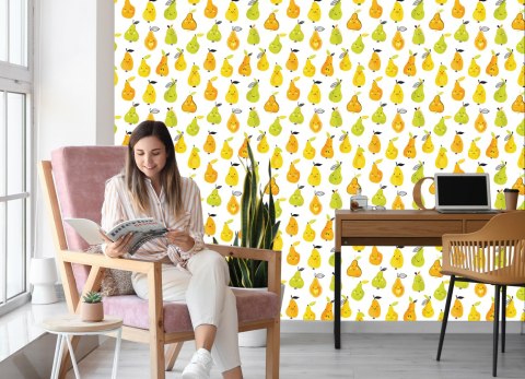 Tapeta Dla Dzieci - Kolorowe Wesołe Gruszki