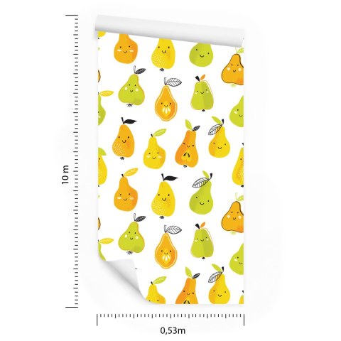 Tapeta Dla Dzieci - Kolorowe Wesołe Gruszki