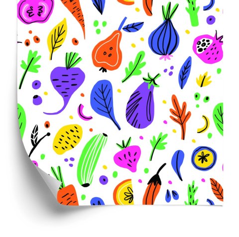 Tapeta Do Kuchni - Kolorowe Warzywa I Owoce