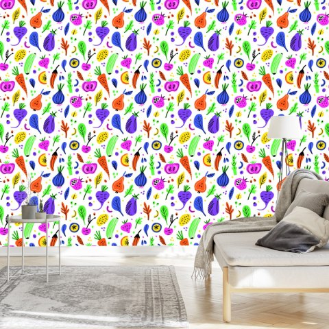 Tapeta Do Kuchni - Kolorowe Warzywa I Owoce