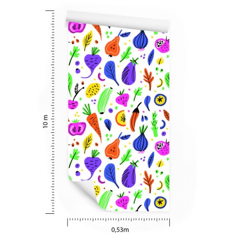 Tapeta Do Kuchni - Kolorowe Warzywa I Owoce