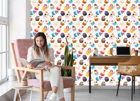 Tapeta Kolorowe Babeczki