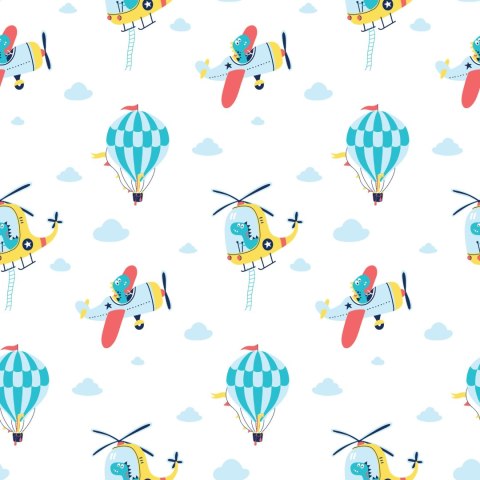 Tapeta Kolorowe Balony, Samoloty, Pokój Dziecięcy