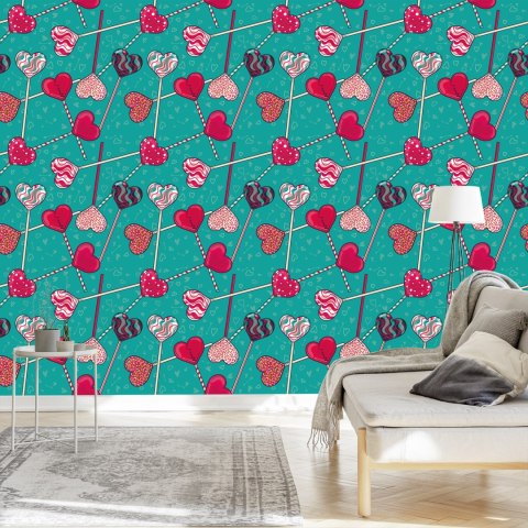 Tapeta Kolorowe Lizaki Z Wzorkami