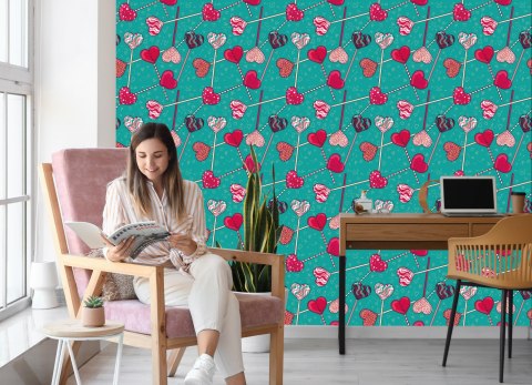 Tapeta Kolorowe Lizaki Z Wzorkami