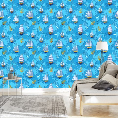 Tapeta Kolorowe Statki Na Mapie Świata