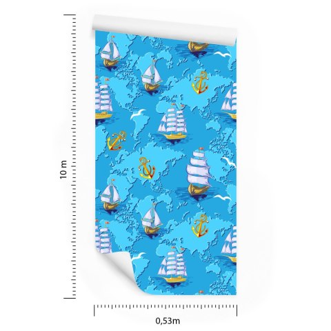 Tapeta Kolorowe Statki Na Mapie Świata