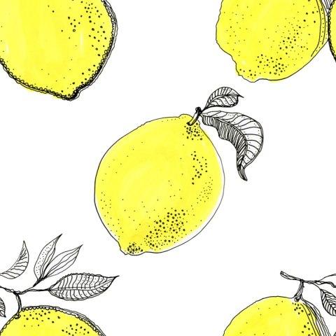 Tapeta Owoce, Cytryny, Liście, Do Kuchni