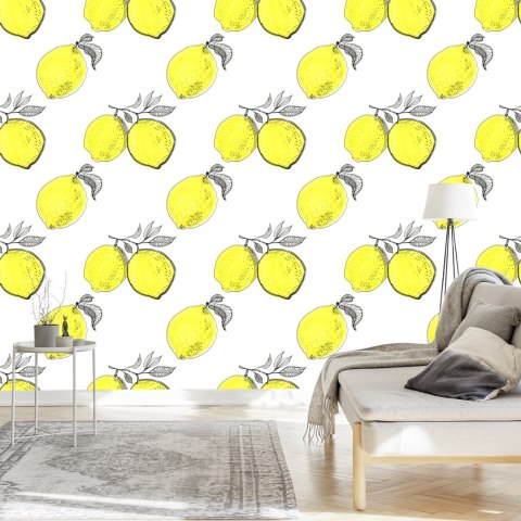 Tapeta Owoce, Cytryny, Liście, Do Kuchni