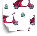 Tapeta Retro Skutery Malowane Akwarelą
