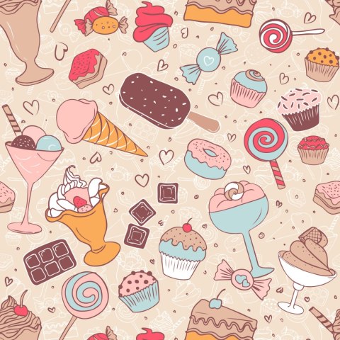 Tapeta Słodycze W Pastelowych Barwach