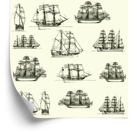 Tapeta Szkice Zabytkowych Statków