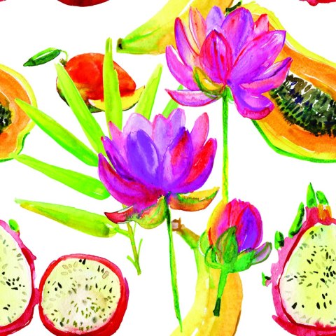 Tapeta Z Owocami Kwiaty Do Kuchni Jadalni