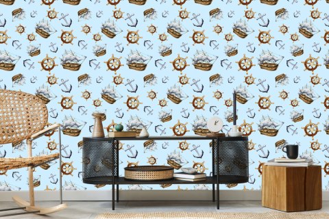 Tapeta Żaglowce, Kotwice I Ster