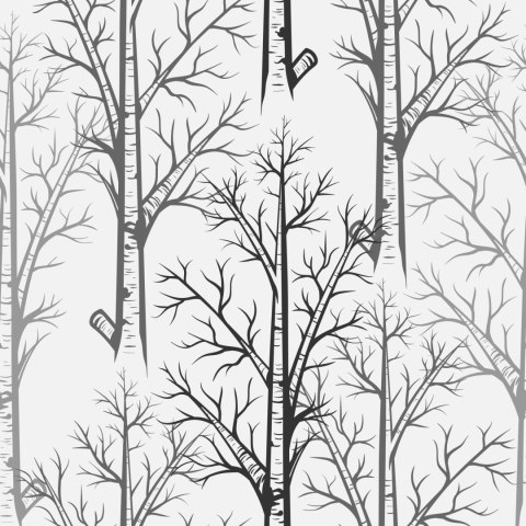 Tapeta Delikatne Drzewa W Odcieniach Szarości