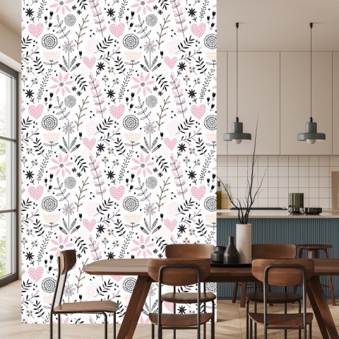 Tapeta Dla Dzieci Delikatne Roślinki I Serduszka