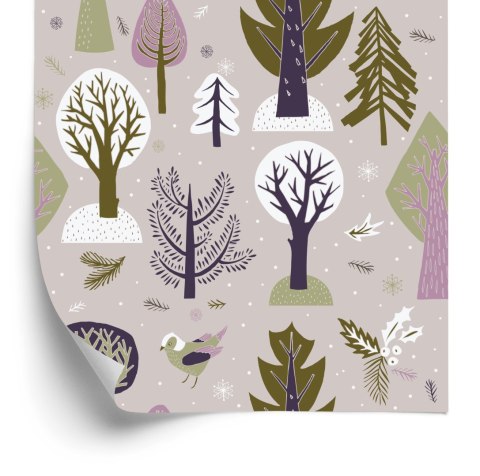 Tapeta Drzewa, Ptaki, Las Pokój Dziecięcy