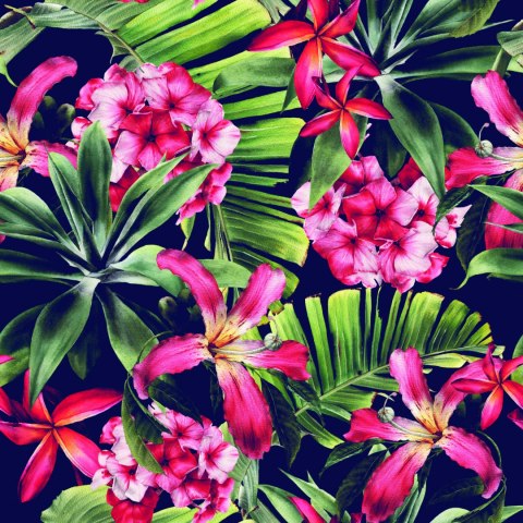 Tapeta Egzotyczne Kwiaty Liście