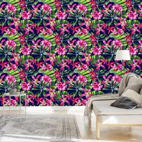 Tapeta Egzotyczne Kwiaty Liście