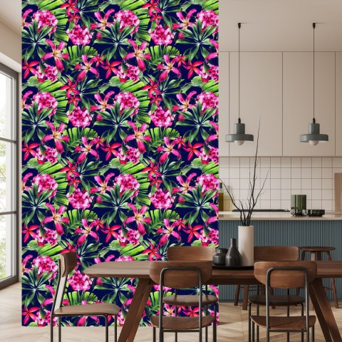 Tapeta Egzotyczne Kwiaty Liście