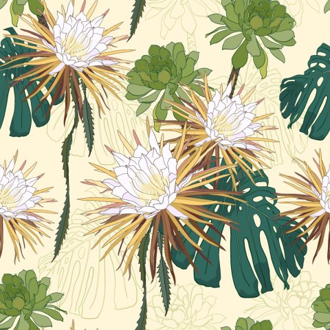 Tapeta Jasne Kwiaty Z Liśćmi W Tle