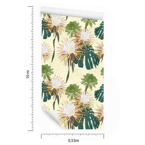 Tapeta Jasne Kwiaty Z Liśćmi W Tle