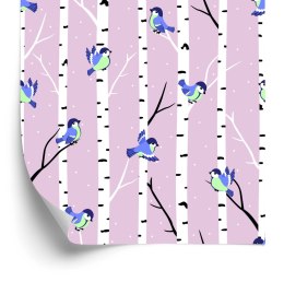 Tapeta Kolorowe Ptaki Wśród Brzóz