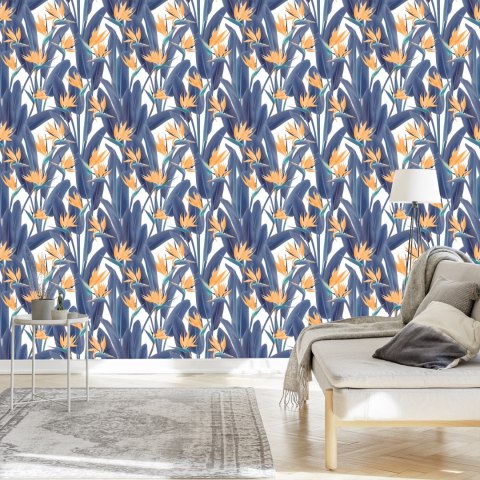 Tapeta Kwiaty Rajskie Ptaki