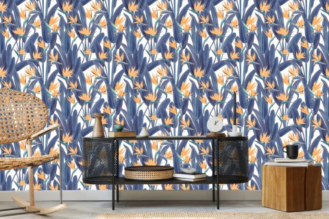 Tapeta Kwiaty Rajskie Ptaki