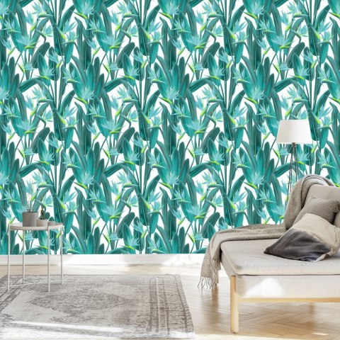 Tapeta Piękne Egzotyczne Liście I Kwiaty