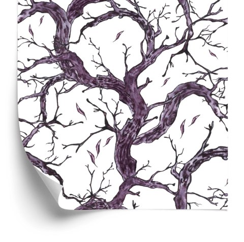 Tapeta Ręcznie Rysowane Gałęzie Drzew