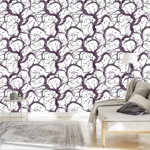 Tapeta Ręcznie Rysowane Gałęzie Drzew