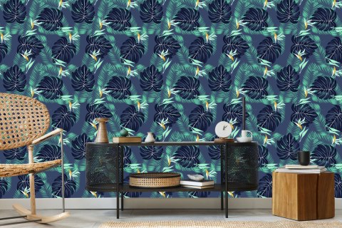 Tapeta Tropikalne Kwiaty I Liście