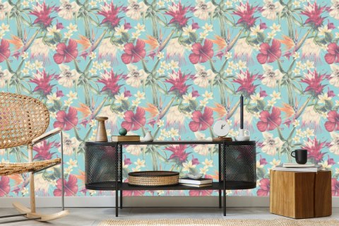 Tapeta Tropikalne Rośliny W Pastelach