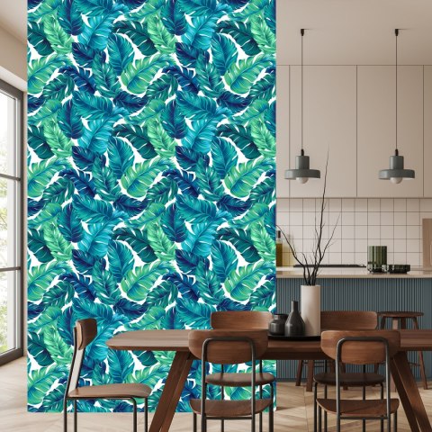 Tapeta Zielono-Niebieskie Liście