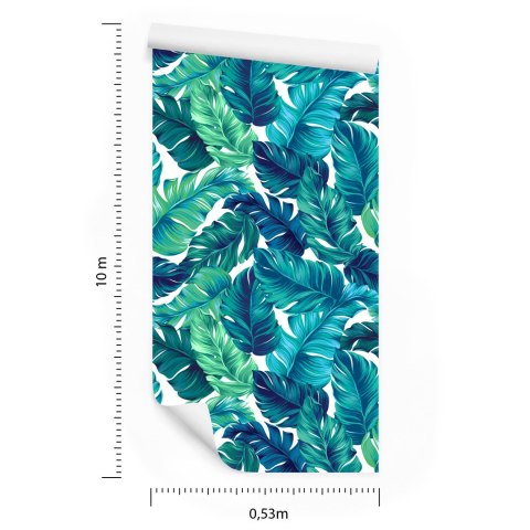 Tapeta Zielono-Niebieskie Liście