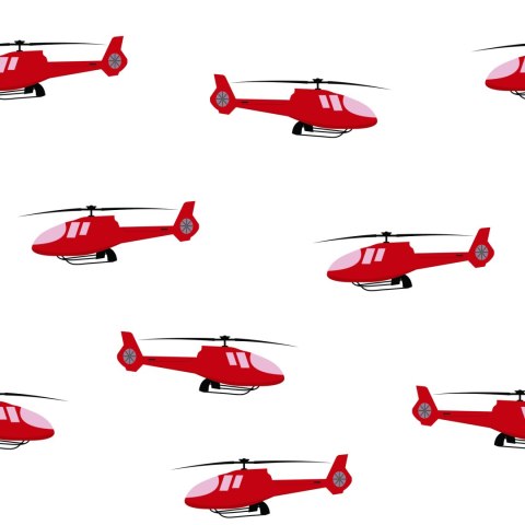 Tapeta Czerwone Bajkowe Helikoptery