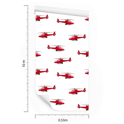 Tapeta Czerwone Bajkowe Helikoptery